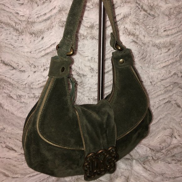 Dolce & Gabbana Army Green Suede Hobo Bag - Picture 1 of 5